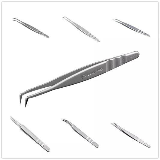 Lash Pro Tweezers – Stainless Steel Straight & Curved for Eyelash Extensions