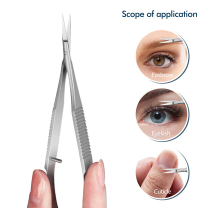 MicroEdge 12cm Precision Eyebrow and Cuticle Scissors with Spring Action