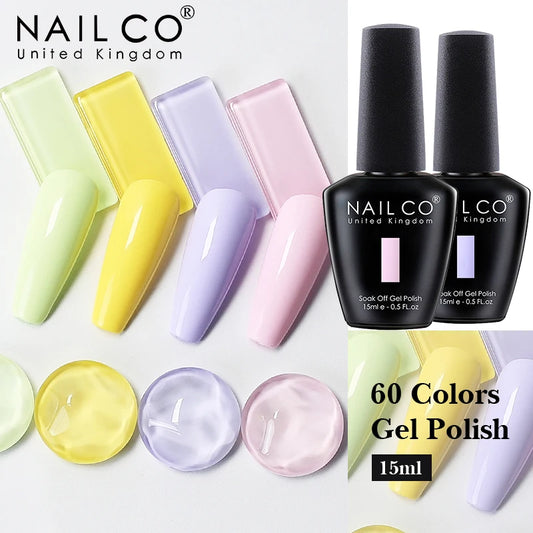 Gel Polish Collection - Pink, Blue, Green Soak-Off & Top Coat