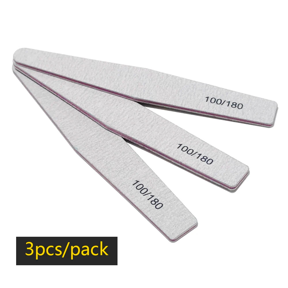 Half Moon Nail Files – 100/180 Grit File for Gel Polish & Manicures