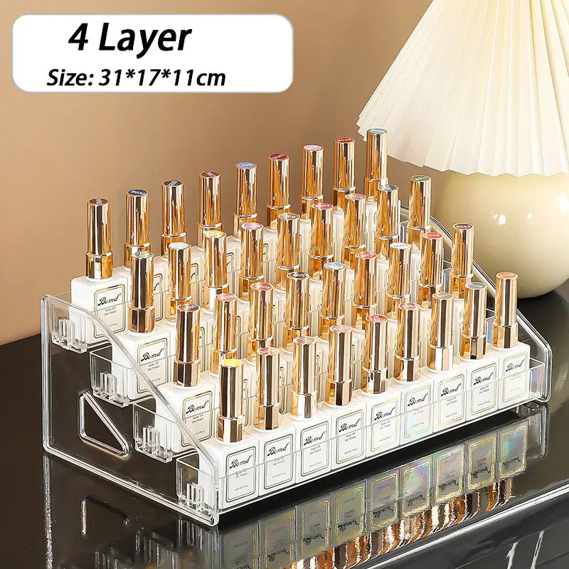 ClearView Nail Polish Rack – Quick-Install Acrylic Display for Gel & Manicure Tools