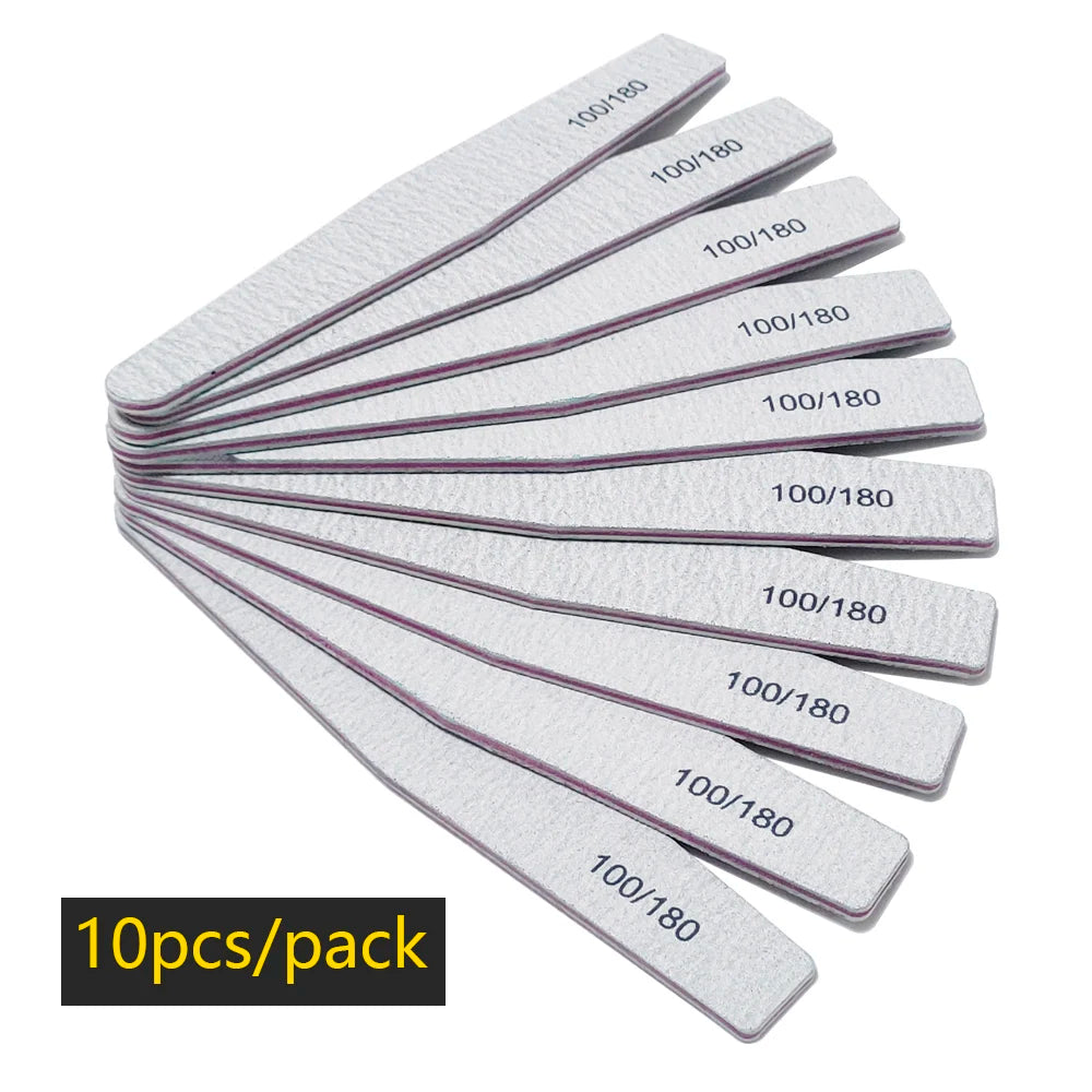 Half Moon Nail Files – 100/180 Grit File for Gel Polish & Manicures