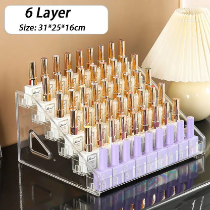 ClearView Nail Polish Rack – Quick-Install Acrylic Display for Gel & Manicure Tools