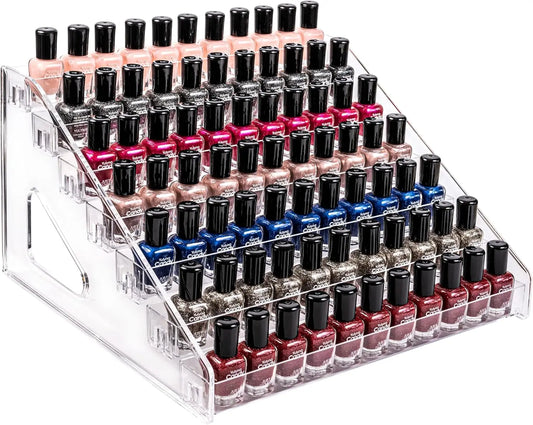 ClearView Nail Polish Rack – Quick-Install Acrylic Display for Gel & Manicure Tools