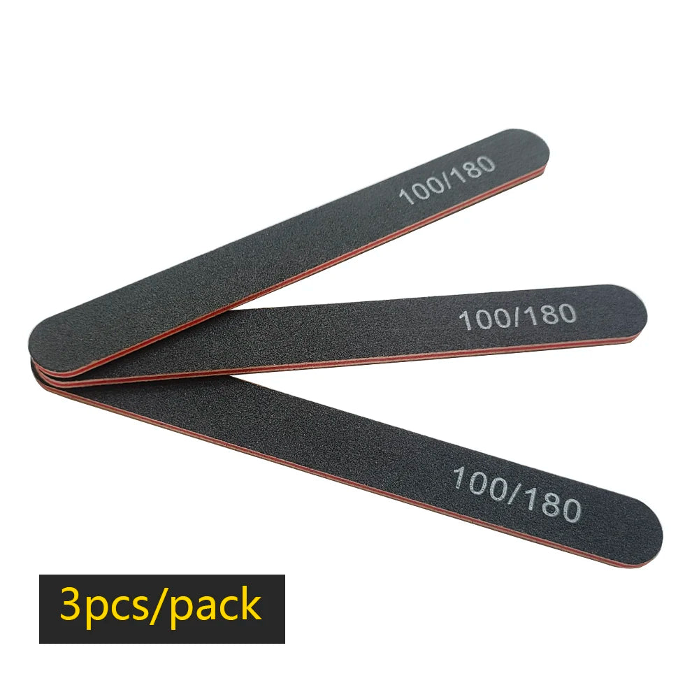 Half Moon Nail Files – 100/180 Grit File for Gel Polish & Manicures