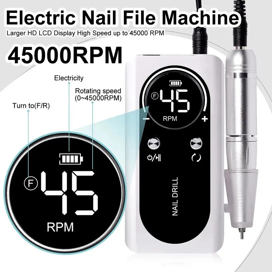 NailTech Power Drill – 45000RPM Electric Portable Manicure & Pedicure Tool