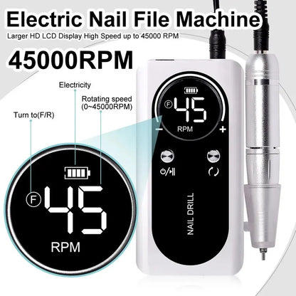 NailTech Power Drill – 45000RPM Electric Portable Manicure & Pedicure Tool