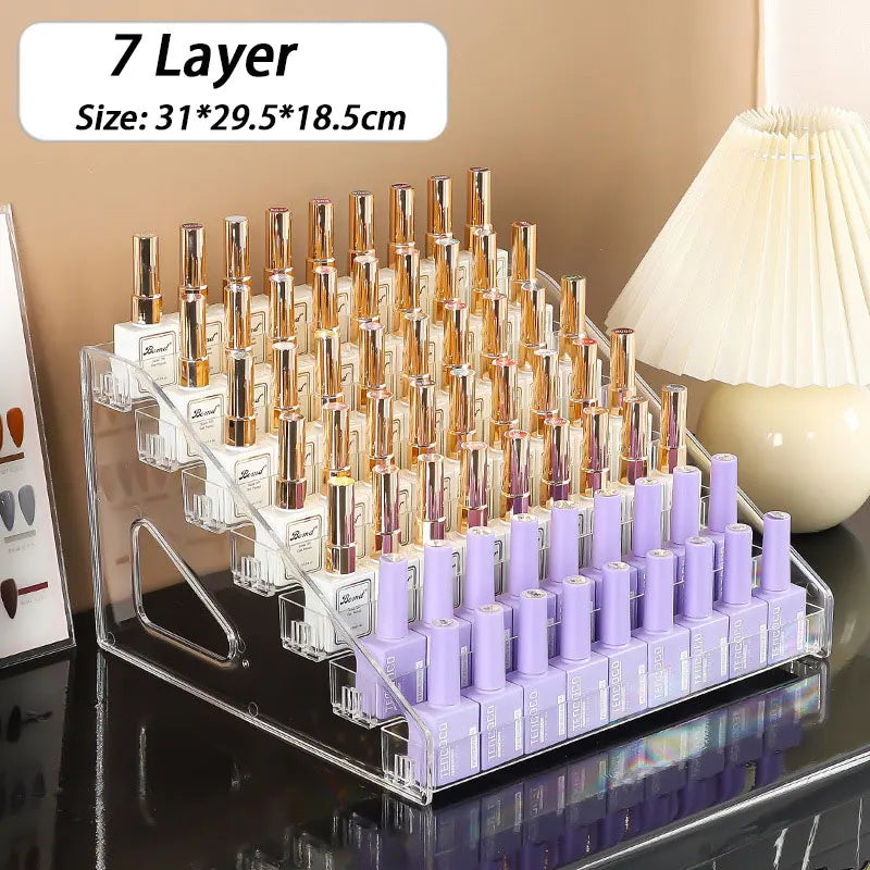 ClearView Nail Polish Rack – Quick-Install Acrylic Display for Gel & Manicure Tools