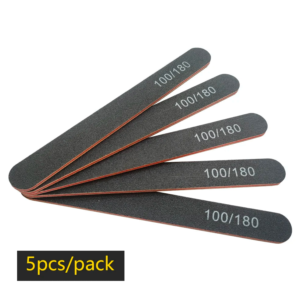 Half Moon Nail Files – 100/180 Grit File for Gel Polish & Manicures